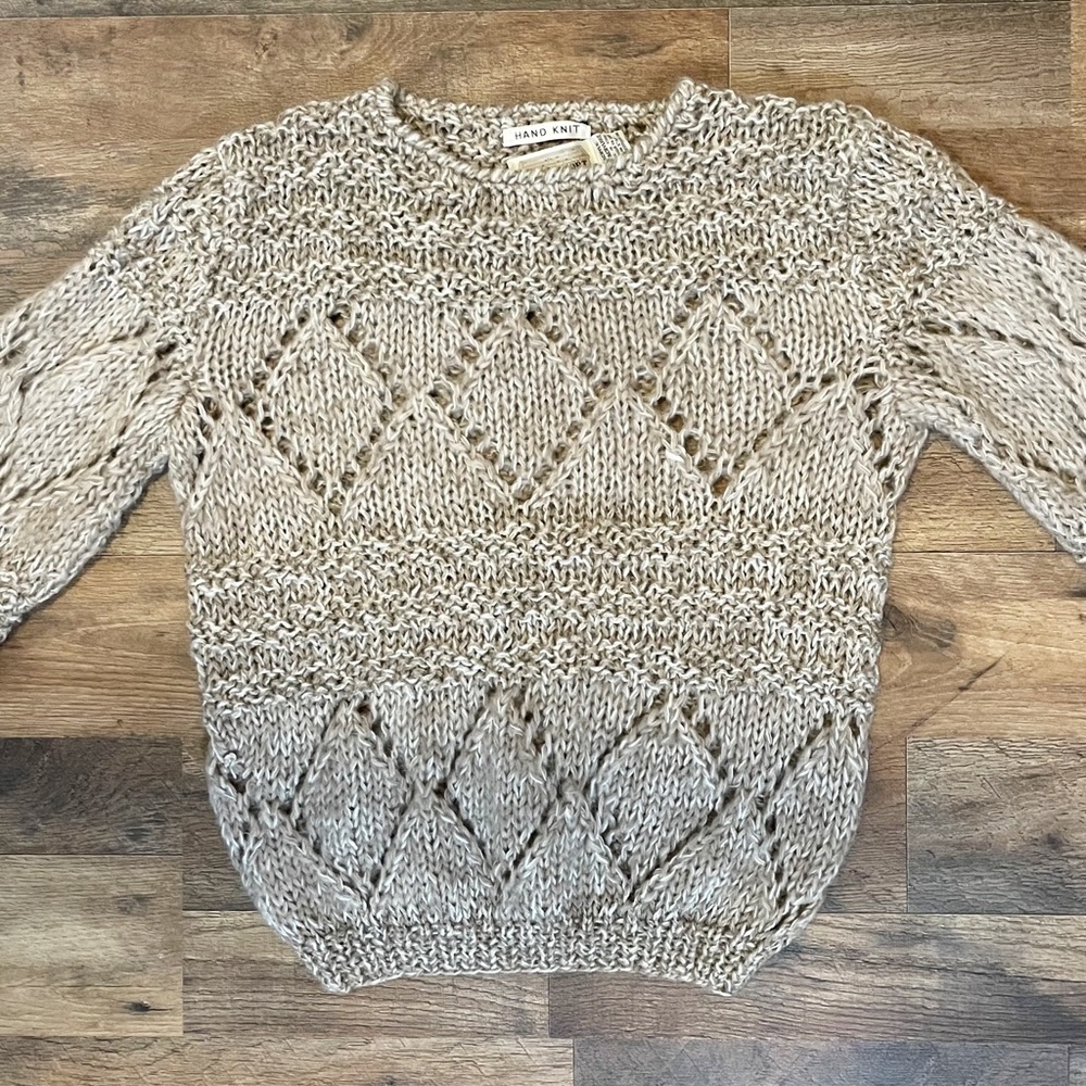 Vtg | Hand Knit Multi-Pattern Pullover Sweater - image 5